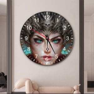 Tranh đồng hồ tròn treo tường cô gái DHT03