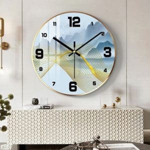 Tranh đồng hồ tròn treo tường hiện đại DHT05