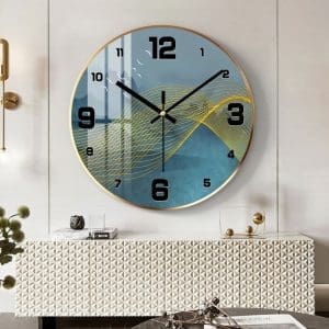 Tranh đồng hồ tròn treo tường hiện đại DHT06