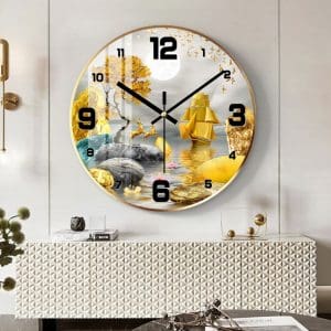 Tranh đồng hồ tròn treo tường mẫu thuận buồm xuôi gió DHT013