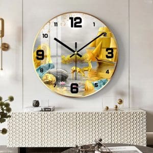 Tranh đồng hồ tròn treo tường Mã DHT014