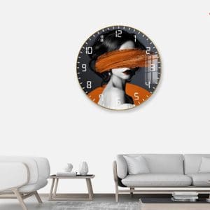 Tranh đồng hồ tròn treo tường mẫu cô gái đại DHT019