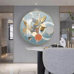 Tranh đồng hồ tròn treo tường nghệ thuật DHT023