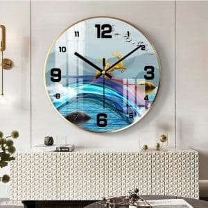 Tranh đồng hồ tròn treo tường hiện đại DHT029
