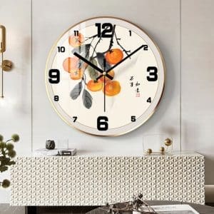 Tranh đồng hồ tròn treo tường mẫu quả hồng DHT040