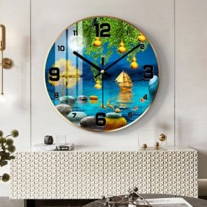 Tranh đồng hồ tròn thuận buồm xuôi gió treo tường Mã DHTB07