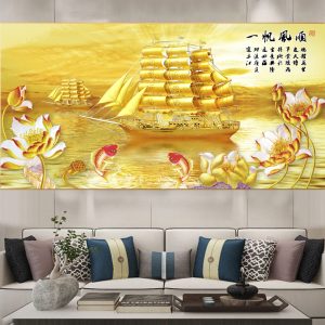 Tranh Thuận Buồm Xuôi Gió treo phòng khách TB16