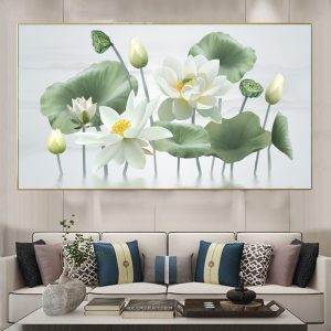 Tranh Hoa Sen Treo Tường Phòng Khách THS08