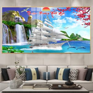 Tranh  Thuận Buồm Xuôi Gió treo phòng khách TB19