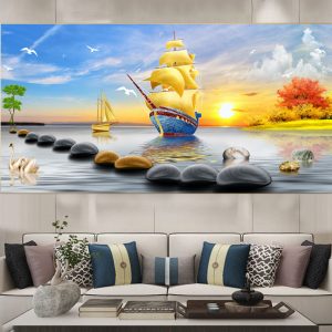 Tranh Thuận Buồm Xuôi Gió treo phòng khách TB20