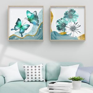Tranh  Tráng Gương Tranh Hoa treo phòng khách H41