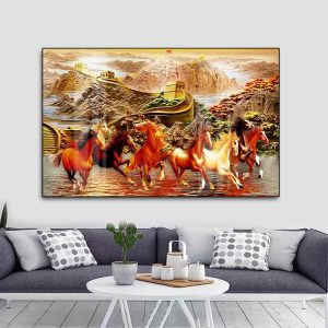 Tranh Mã Đáo Thành Công Treo Tường Phòng Khách MD03