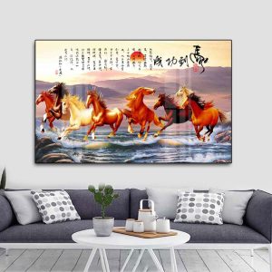 Tranh Mã Đáo Thành Công Treo Tường Phòng Khách MD04