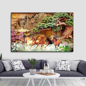 Tranh Mã Đáo Thành Công Treo Phòng Khách MD13