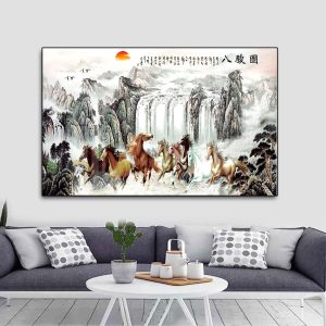 Tranh Mã Đáo Thành Công Treo Phòng Khách MD14