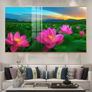 Tranh Hoa Sen Treo Tường Phòng Khách THS04