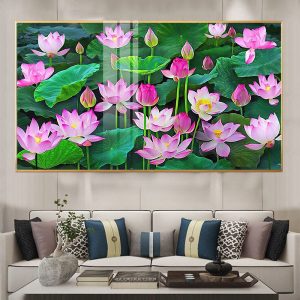 Tranh Hoa Sen Treo Tường Phòng Khách THS03