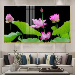 Tranh Hoa Sen Treo Tường Phòng Khách THS02