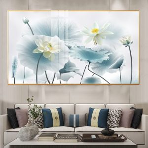 Tranh Hoa Sen Treo Tường Phòng Khách THS06