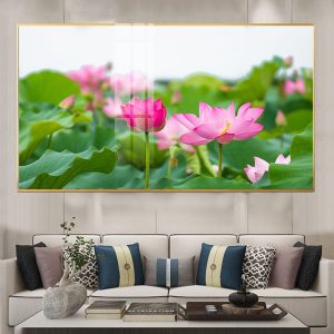 Tranh Hoa Sen Treo Tường Phòng Khách THS05