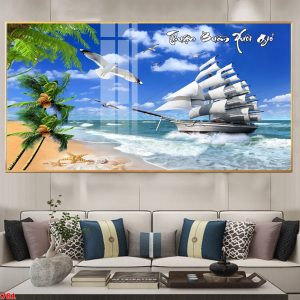 Tranh Thuận Buồm Xuôi Gió treo phòng khách TB02