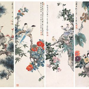 Tranh Tứ Qúy Tùng Cúc Trúc Mai Trang Trí Phòng Khách TQ06