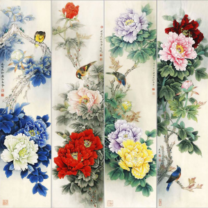 Tranh Tứ Qúy Tùng Cúc Trúc Mai  Trang Trí Phòng Khách TQ04