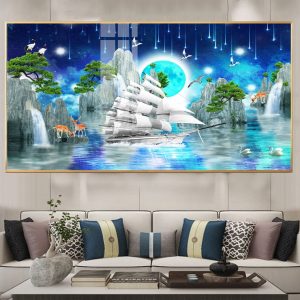 Tranh Thuận Buồm Xuôi Gió treo phòng khách TB07