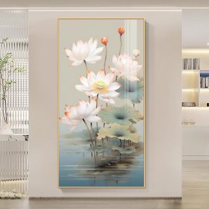 Tranh Hoa Sen Treo Tường Phòng Khách THS18