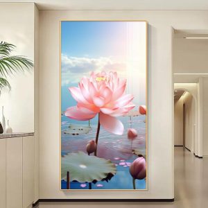 Tranh Hoa Sen Treo Tường Phòng Khách THS20