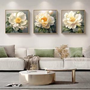 Tranh  Tráng Gương Tranh Hoa treo phòng khách H38