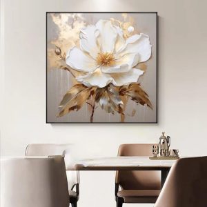 Tranh  Tráng Gương Tranh Hoa treo phòng khách H43