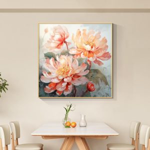 Tranh  Tráng Gương Tranh Hoa treo phòng khách H44