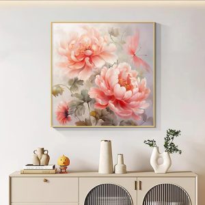 Tranh  Tráng Gương Tranh Hoa treo phòng khách H46
