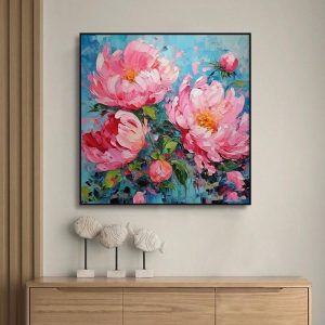 Tranh Tráng Gương Tranh Hoa treo phòng khách H50