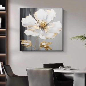 Tranh  Tráng Gương Tranh Hoa treo phòng khách H49