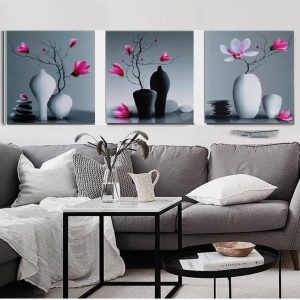 Tranh Tráng Gương Tranh Hoa treo phòng khách H37