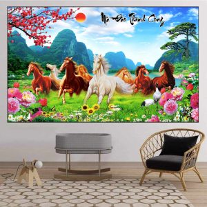 Tranh  Mã Đáo Thành Công Treo Tường Phòng Khách MD18