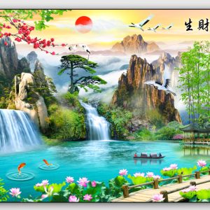 Tranh Sơn Thủy Hữu Tình Treo Phòng Khách SHT11