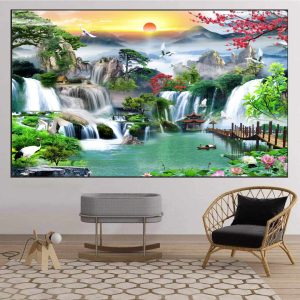 Tranh Sơn Thủy Hữu Tình Treo Phòng Khách SHT08