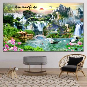 Tranh Sơn Thủy Hữu Tình Treo Phòng Khách SHT09
