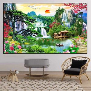 Tranh Sơn Thủy Hữu Tình Treo Phòng Khách SHT01