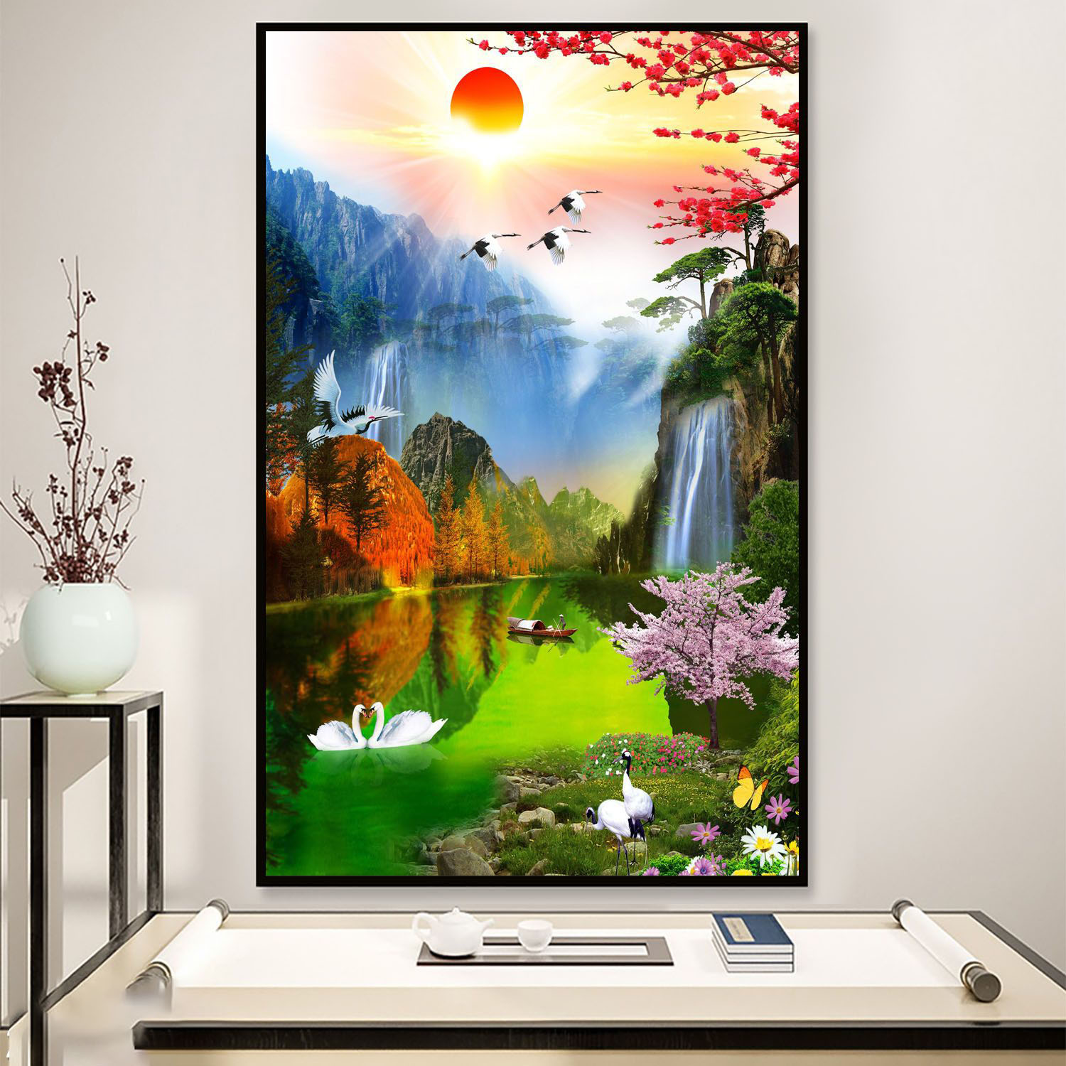 Tranh Sơn Thủy Hữu Tình Treo Phòng Khách ST26