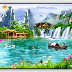 Tranh Sơn Thủy Hữu Tình Treo Phòng Khách SHT18