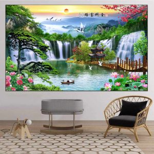 Tranh Sơn Thủy Hữu Tình Treo Phòng Khách SHT05