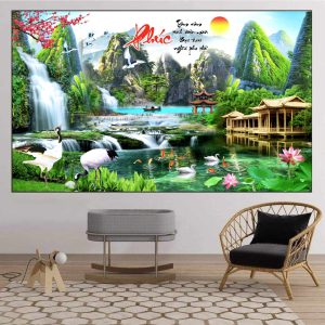 Tranh Sơn Thủy Hữu Tình Treo Phòng Khách SHT06