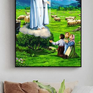 Tranh Công Giáo Đức Mẹ Maria Và Đàn Con treo phòng khách CG16