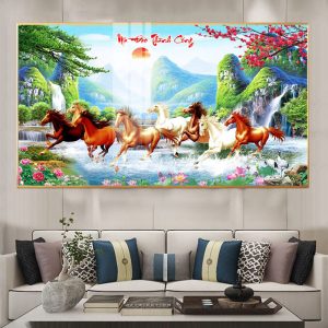 Tranh Mã Đáo Thành Công Treo Phòng Khách MD44