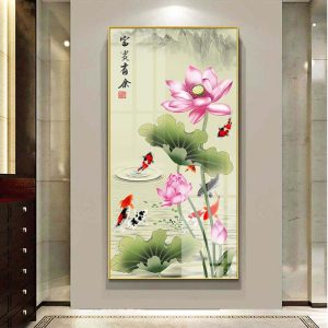 Tranh Cửu Ngư Quần Hội Treo phòng khách CH18