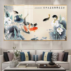 Tranh Cửu Ngư Quần Hội Treo Phòng Khách CH06